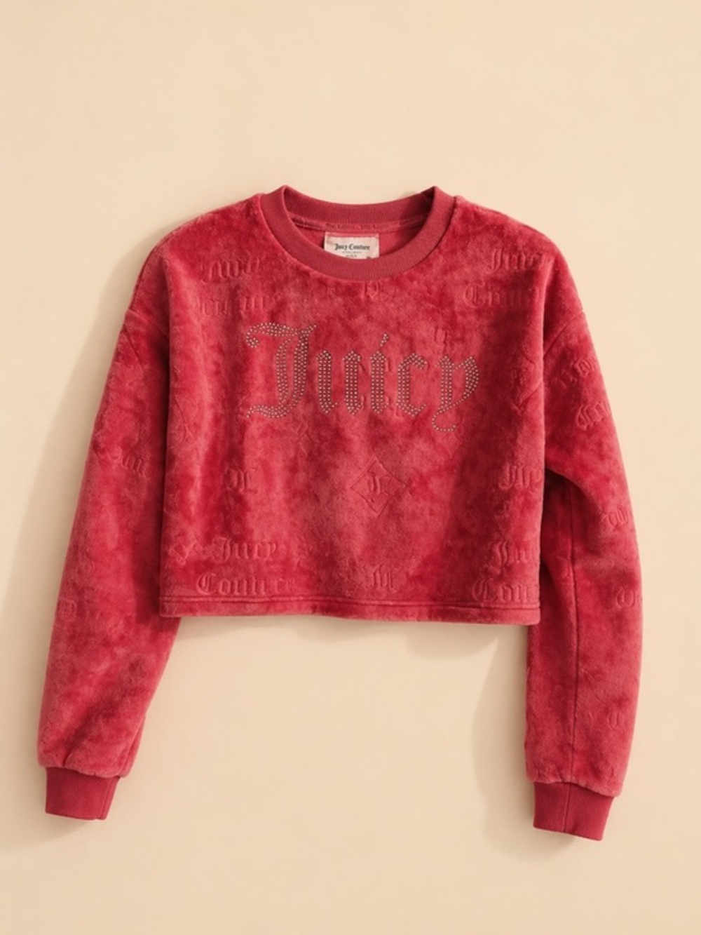 Juicy Couture Pink Plush Top 💖 Rhinestone Logo • Y2K Glam • Size M